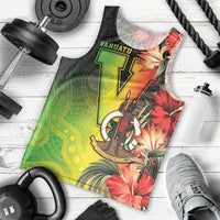 Aboriginal Dot Art Vanuatu Personalised Men Tank Top Tropical Flowers