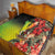 Aboriginal Dot Art Vanuatu Quilt Tropical Flowers
