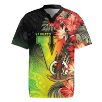 Aboriginal Dot Art Vanuatu Personalised Rugby Jersey Tropical Flowers