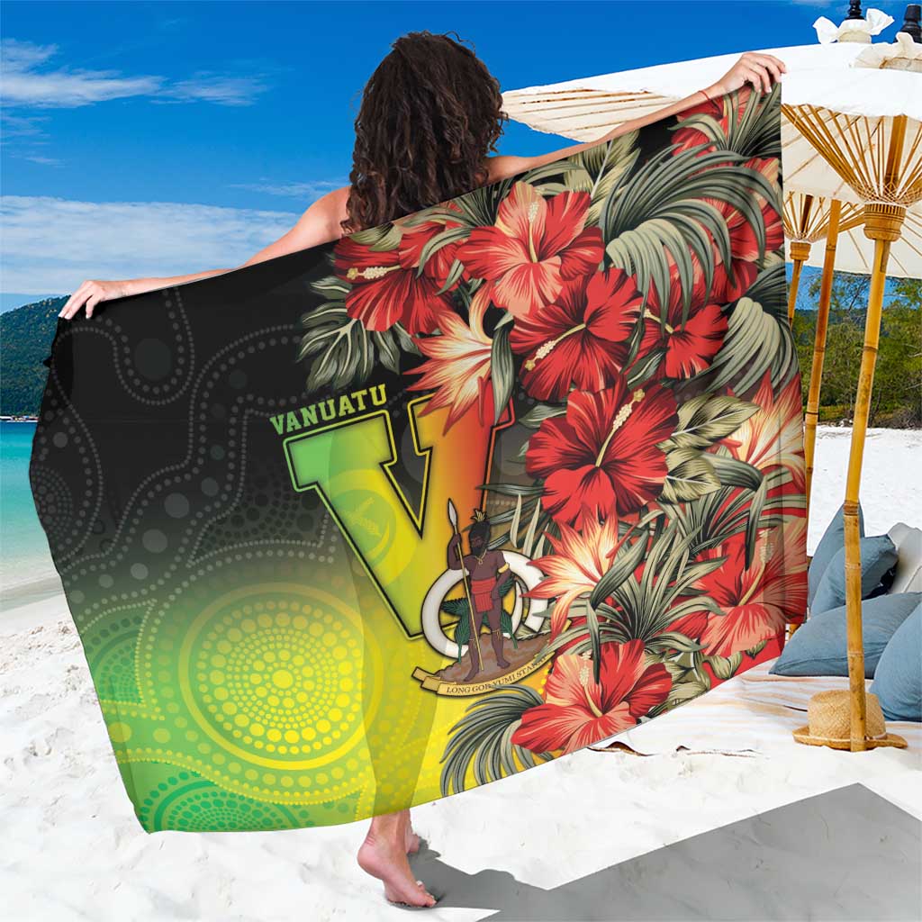 Aboriginal Dot Art Vanuatu Sarong Tropical Flowers