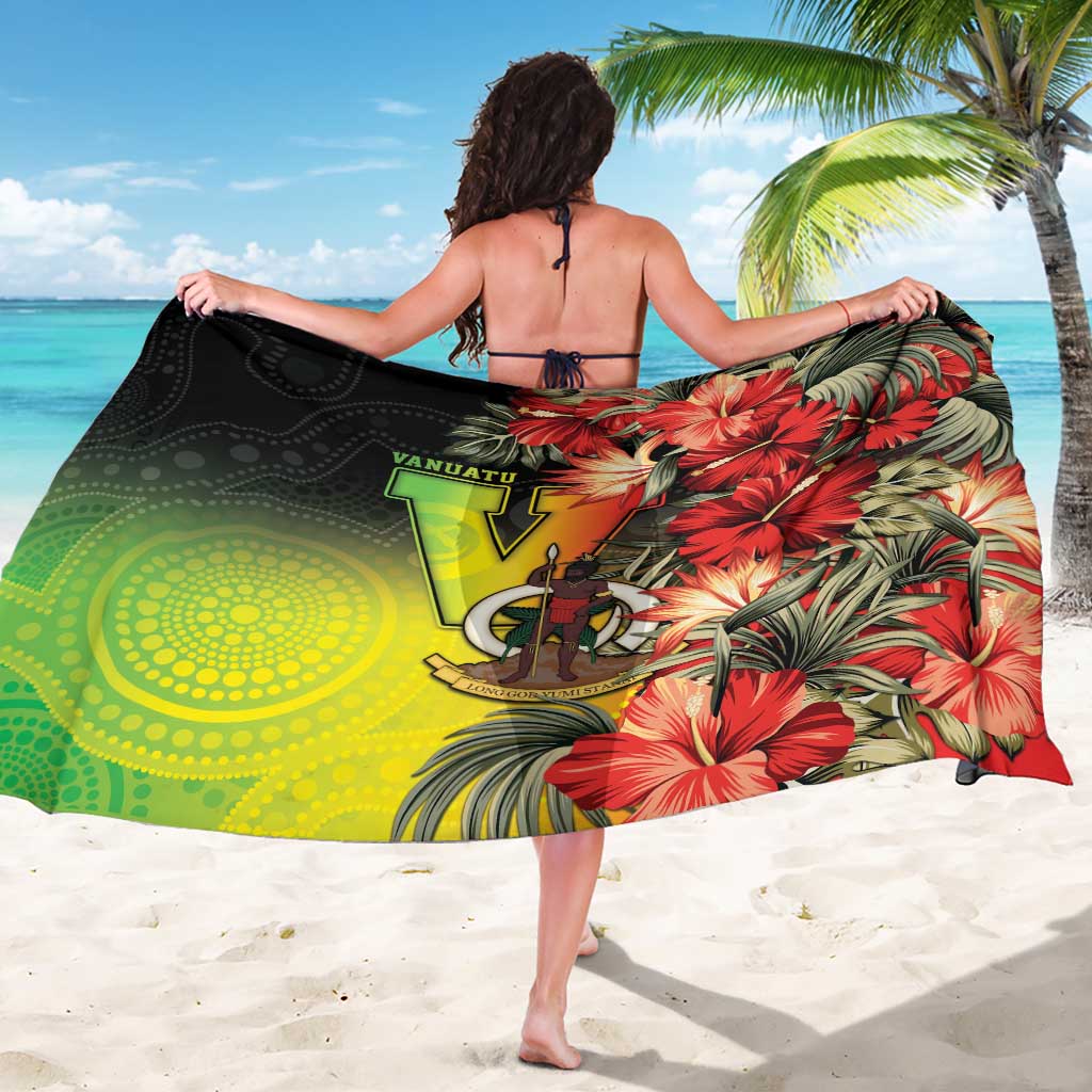 Aboriginal Dot Art Vanuatu Sarong Tropical Flowers
