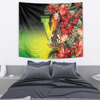 Aboriginal Dot Art Vanuatu Tapestry Tropical Flowers