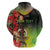 Aboriginal Dot Art Vanuatu Personalised Zip Hoodie Tropical Flowers
