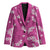 Hawaii Monstera Deliciosa Blazer Pink Plumeria Polynesian Pattern - Polynesian Pride