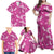 Hawaii Monstera Deliciosa Family Matching Off Shoulder Maxi Dress and Hawaiian Shirt Pink Plumeria Polynesian Pattern - Polynesian Pride