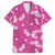 Hawaii Monstera Deliciosa Family Matching Summer Maxi Dress and Hawaiian Shirt Pink Plumeria Polynesian Pattern - Polynesian Pride