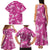 Hawaii Monstera Deliciosa Family Matching Tank Maxi Dress and Hawaiian Shirt Pink Plumeria Polynesian Pattern - Polynesian Pride