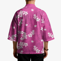 Hawaii Monstera Deliciosa Kimono Pink Plumeria Polynesian Pattern - Polynesian Pride