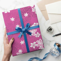 Hawaii Monstera Deliciosa Wrapping Paper Pink Plumeria Polynesian Pattern - Polynesian Pride