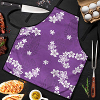 Hawaii Monstera Deliciosa Apron Purple Plumeria Polynesian Pattern - Polynesian Pride