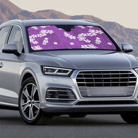 Hawaii Monstera Deliciosa Auto Sun Shade Purple Plumeria Polynesian Pattern - Polynesian Pride