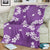 Hawaii Monstera Deliciosa Blanket Purple Plumeria Polynesian Pattern - Polynesian Pride