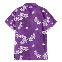 Hawaii Monstera Deliciosa Family Matching Mermaid Dress and Hawaiian Shirt Purple Plumeria Polynesian Pattern - Polynesian Pride