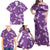 Hawaii Monstera Deliciosa Family Matching Off Shoulder Maxi Dress and Hawaiian Shirt Purple Plumeria Polynesian Pattern - Polynesian Pride