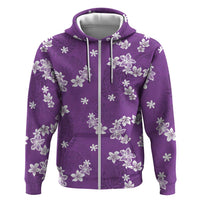 Hawaii Monstera Deliciosa Hoodie Purple Plumeria Polynesian Pattern - Polynesian Pride