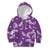 Hawaii Monstera Deliciosa Kid Hoodie Purple Plumeria Polynesian Pattern - Polynesian Pride
