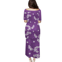 Hawaii Monstera Deliciosa Puletasi Purple Plumeria Polynesian Pattern - Polynesian Pride