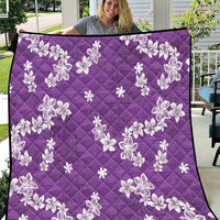 Hawaii Monstera Deliciosa Quilt Purple Plumeria Polynesian Pattern - Polynesian Pride