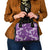 Hawaii Monstera Deliciosa Shoulder Handbag Purple Plumeria Polynesian Pattern - Polynesian Pride