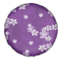 Hawaii Monstera Deliciosa Spare Tire Cover Purple Plumeria Polynesian Pattern - Polynesian Pride