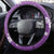 Hawaii Monstera Deliciosa Steering Wheel Cover Purple Plumeria Polynesian Pattern - Polynesian Pride