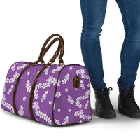 Hawaii Monstera Deliciosa Travel Bag Purple Plumeria Polynesian Pattern - Polynesian Pride