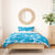 Hawaii Monstera Deliciosa Bedding Set Blue Plumeria Polynesian Pattern - Polynesian Pride