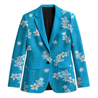 Hawaii Monstera Deliciosa Blazer Blue Plumeria Polynesian Pattern - Polynesian Pride
