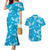 Hawaii Monstera Deliciosa Couples Matching Mermaid Dress and Hawaiian Shirt Blue Plumeria Polynesian Pattern - Polynesian Pride