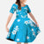 Hawaii Monstera Deliciosa Family Matching Summer Maxi Dress and Hawaiian Shirt Blue Plumeria Polynesian Pattern - Polynesian Pride
