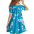 Hawaii Monstera Deliciosa Family Matching Summer Maxi Dress and Hawaiian Shirt Blue Plumeria Polynesian Pattern - Polynesian Pride