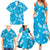 Hawaii Monstera Deliciosa Family Matching Summer Maxi Dress and Hawaiian Shirt Blue Plumeria Polynesian Pattern - Polynesian Pride