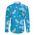 Hawaii Monstera Deliciosa Family Matching Summer Maxi Dress and Hawaiian Shirt Blue Plumeria Polynesian Pattern - Polynesian Pride