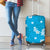 Hawaii Monstera Deliciosa Luggage Cover Blue Plumeria Polynesian Pattern - Polynesian Pride