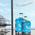 Hawaii Monstera Deliciosa Luggage Cover Blue Plumeria Polynesian Pattern - Polynesian Pride