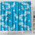 Hawaii Monstera Deliciosa Shower Curtain Blue Plumeria Polynesian Pattern - Polynesian Pride