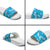 Hawaii Monstera Deliciosa Slide Sandals Blue Plumeria Polynesian Pattern - Polynesian Pride
