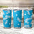 Hawaii Monstera Deliciosa Tumbler Cup Blue Plumeria Polynesian Pattern - Polynesian Pride