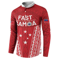 Samoa FAST Button Sweatshirt Forever Proud Samoan Tribal Pattern - Polynesian Pride