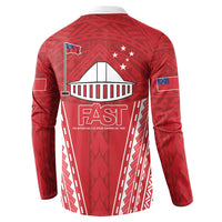 Samoa FAST Button Sweatshirt Forever Proud Samoan Tribal Pattern - Polynesian Pride