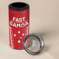 Samoa FAST 4 in 1 Can Cooler Tumbler Forever Proud Samoan Tribal Pattern - Polynesian Pride