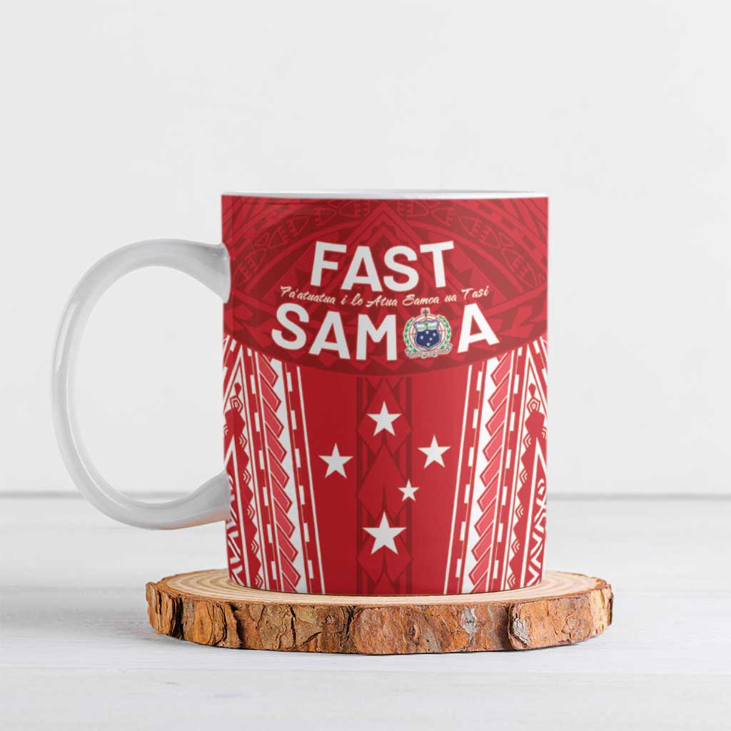 Samoa FAST Ceramic Mug Forever Proud Samoan Tribal Pattern - Polynesian Pride
