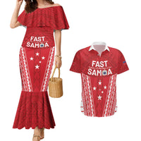 Samoa FAST Couples Matching Mermaid Dress and Hawaiian Shirt Forever Proud Samoan Tribal Pattern - Polynesian Pride