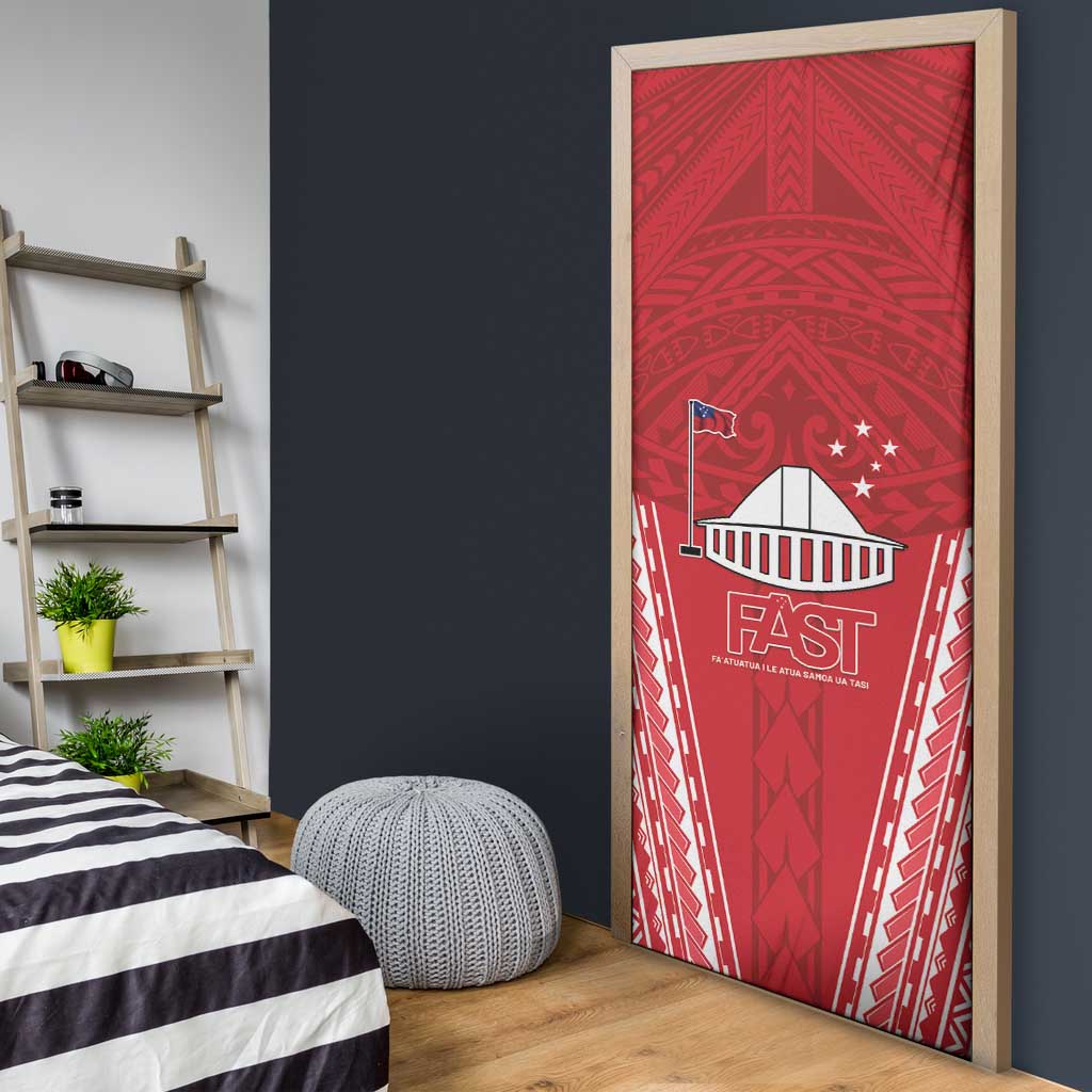 Samoa FAST Door Cover Forever Proud Samoan Tribal Pattern - Polynesian Pride