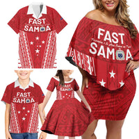 Samoa FAST Family Matching Off Shoulder Short Dress and Hawaiian Shirt Forever Proud Samoan Tribal Pattern - Polynesian Pride