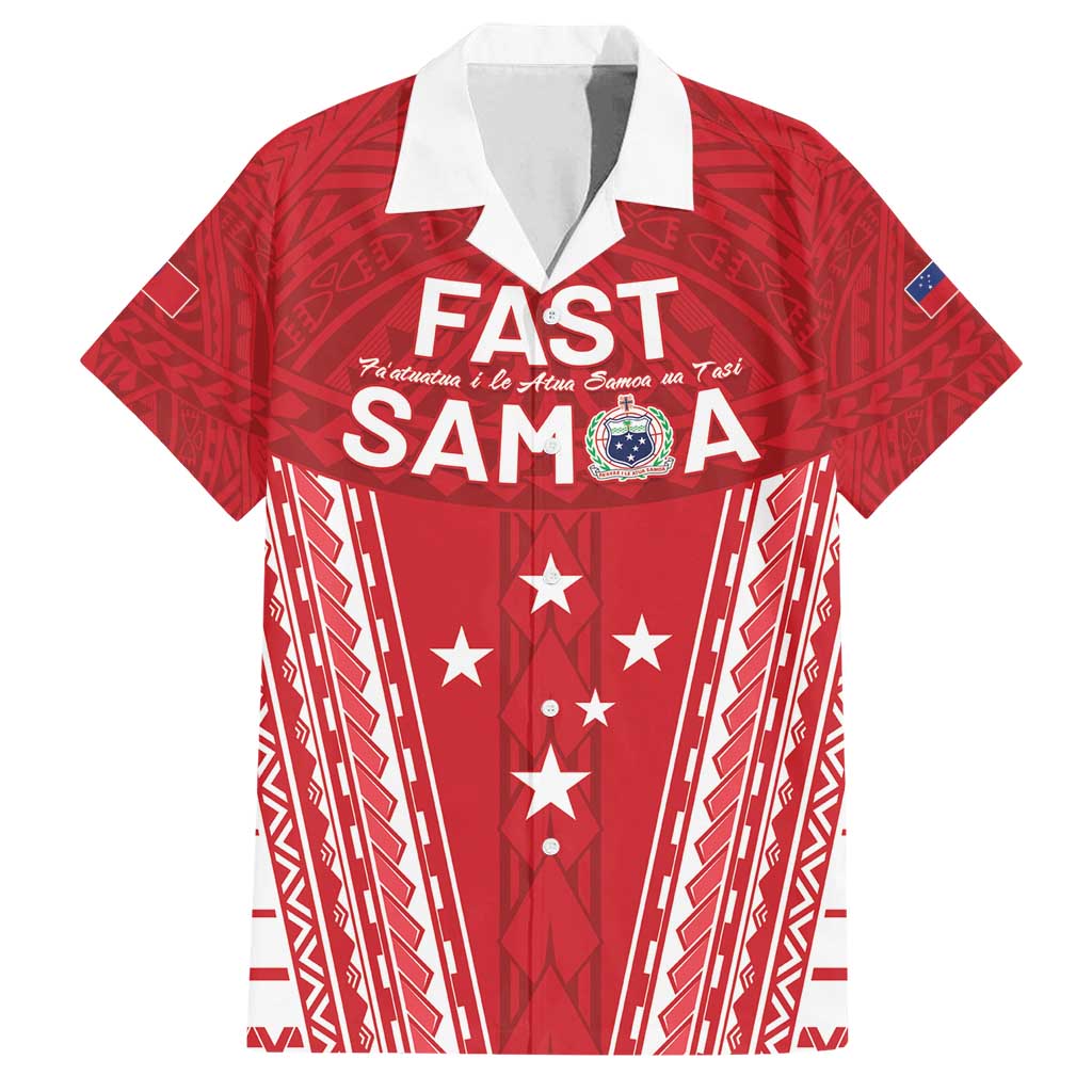 Samoa FAST Family Matching Off Shoulder Short Dress and Hawaiian Shirt Forever Proud Samoan Tribal Pattern - Polynesian Pride
