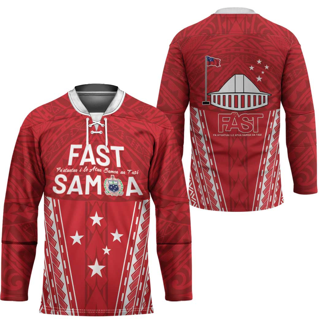 Samoa FAST Hockey Jersey Forever Proud Samoan Tribal Pattern - Polynesian Pride