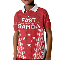 Samoa FAST Kid Polo Shirt Forever Proud Samoan Tribal Pattern - Polynesian Pride