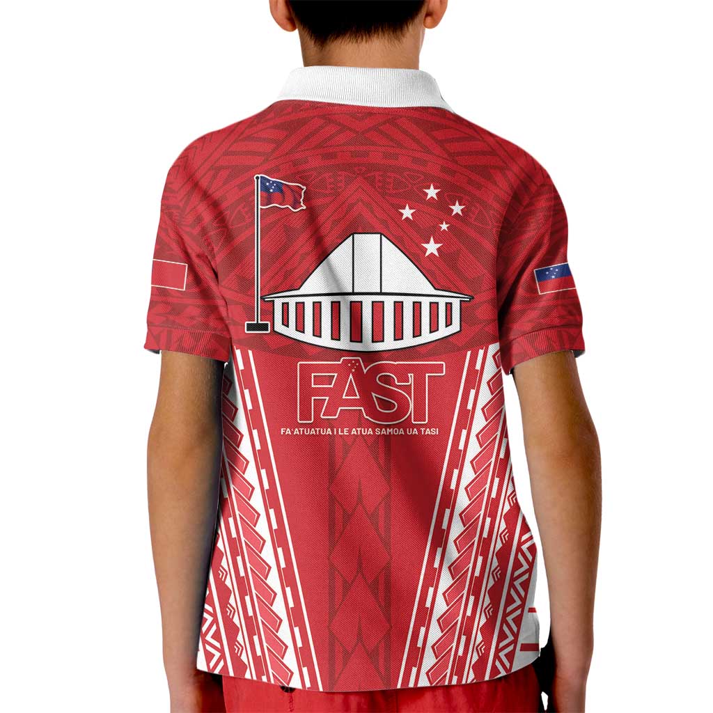 Samoa FAST Kid Polo Shirt Forever Proud Samoan Tribal Pattern - Polynesian Pride