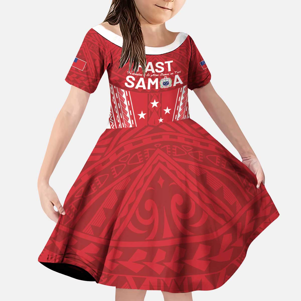 Samoa FAST Kid Short Sleeve Dress Forever Proud Samoan Tribal Pattern - Polynesian Pride